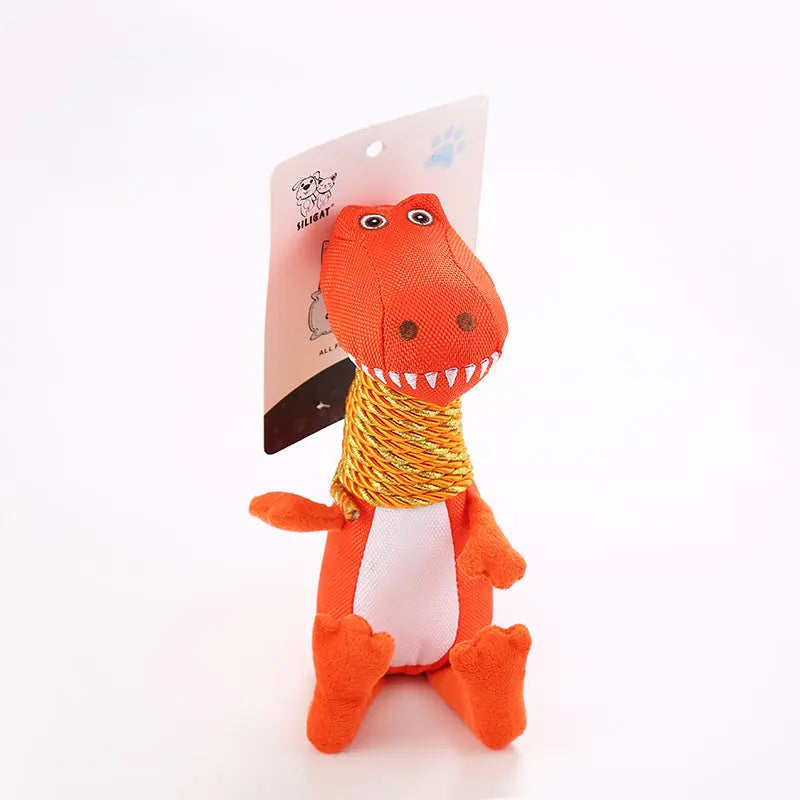 Plush Dinosaur Dog Toy with Sound and Chew Features PurrBurr