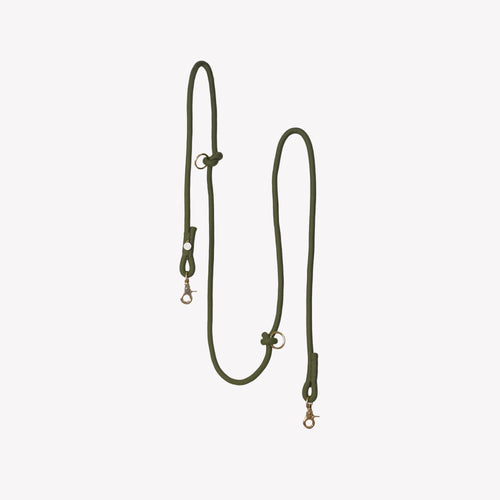 'Moss Green' - Hands Free Braided Leash FURLOU