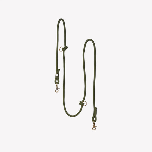 'Moss Green' - Hands Free Braided Leash FURLOU