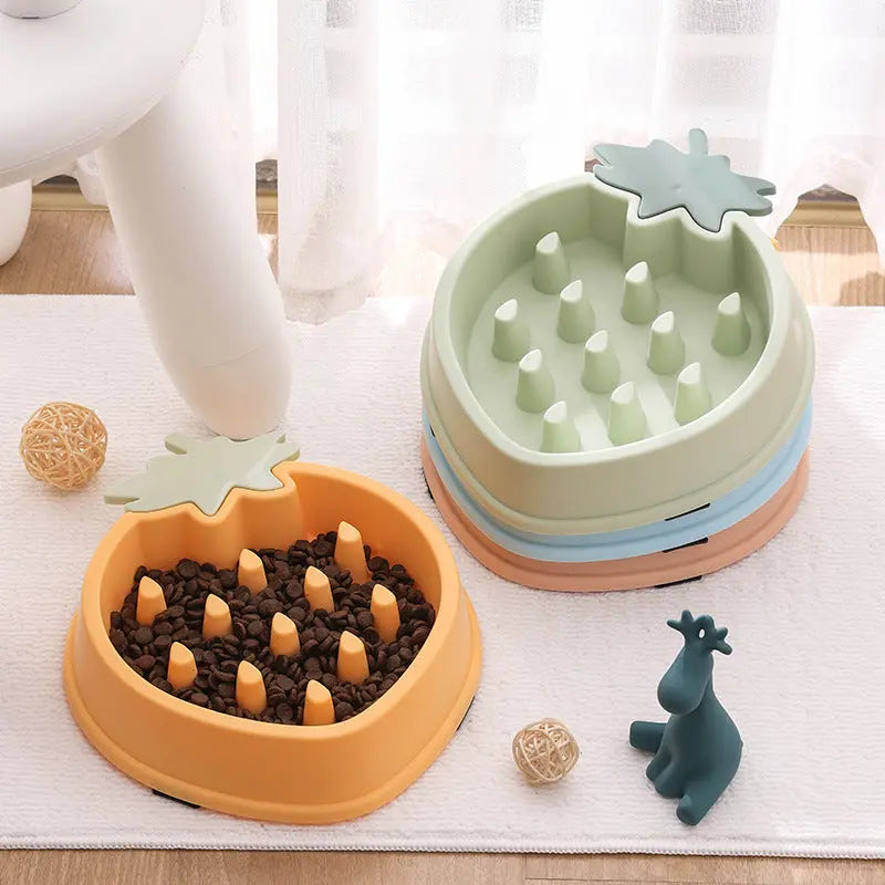Pineapple Slow Food Bowl for Dogs - Food Grade Plastic PurrBurr