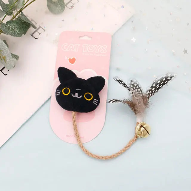 Funny Cat Toy with Feather, Bell, and Hemp Rope PurrBurr