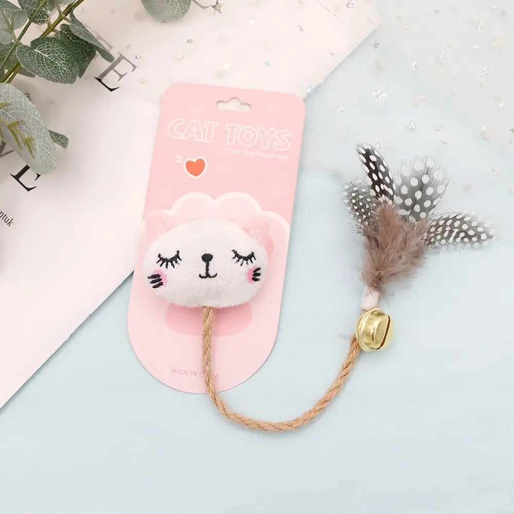 Funny Cat Toy with Feather, Bell, and Hemp Rope PurrBurr