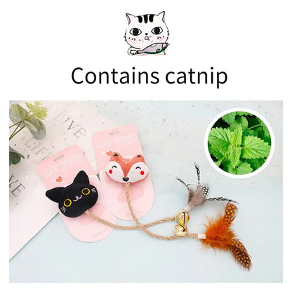 Funny Cat Toy with Feather, Bell, and Hemp Rope PurrBurr