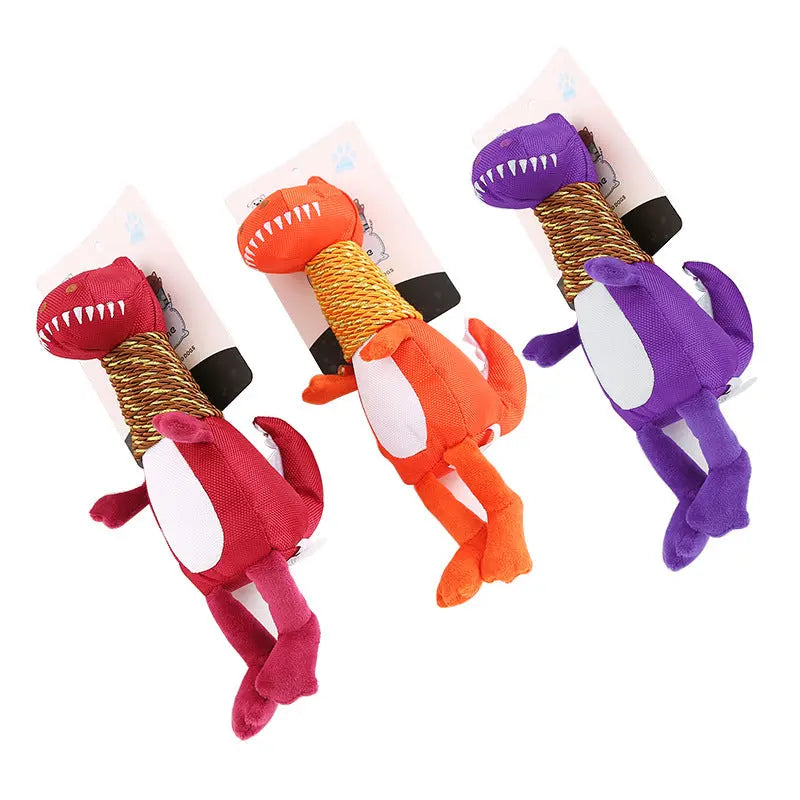 Plush Dinosaur Dog Toy with Sound and Chew Features PurrBurr