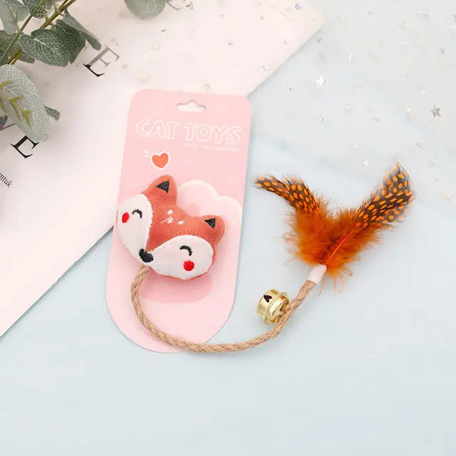 Funny Cat Toy with Feather, Bell, and Hemp Rope PurrBurr