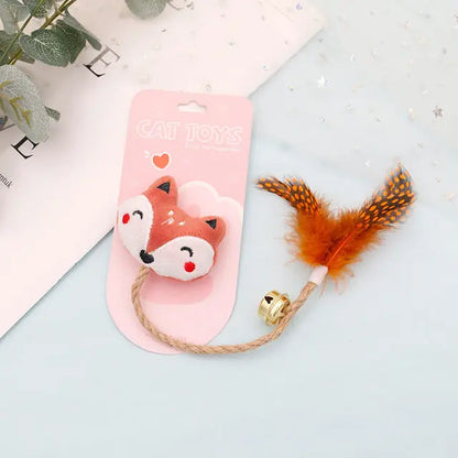 Funny Cat Toy with Feather, Bell, and Hemp Rope PurrBurr