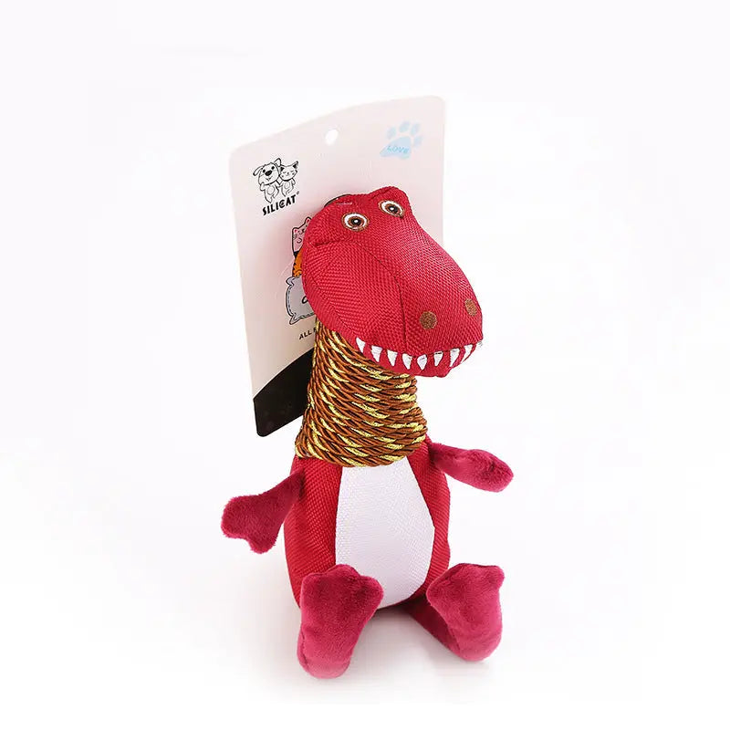Plush Dinosaur Dog Toy with Sound and Chew Features PurrBurr