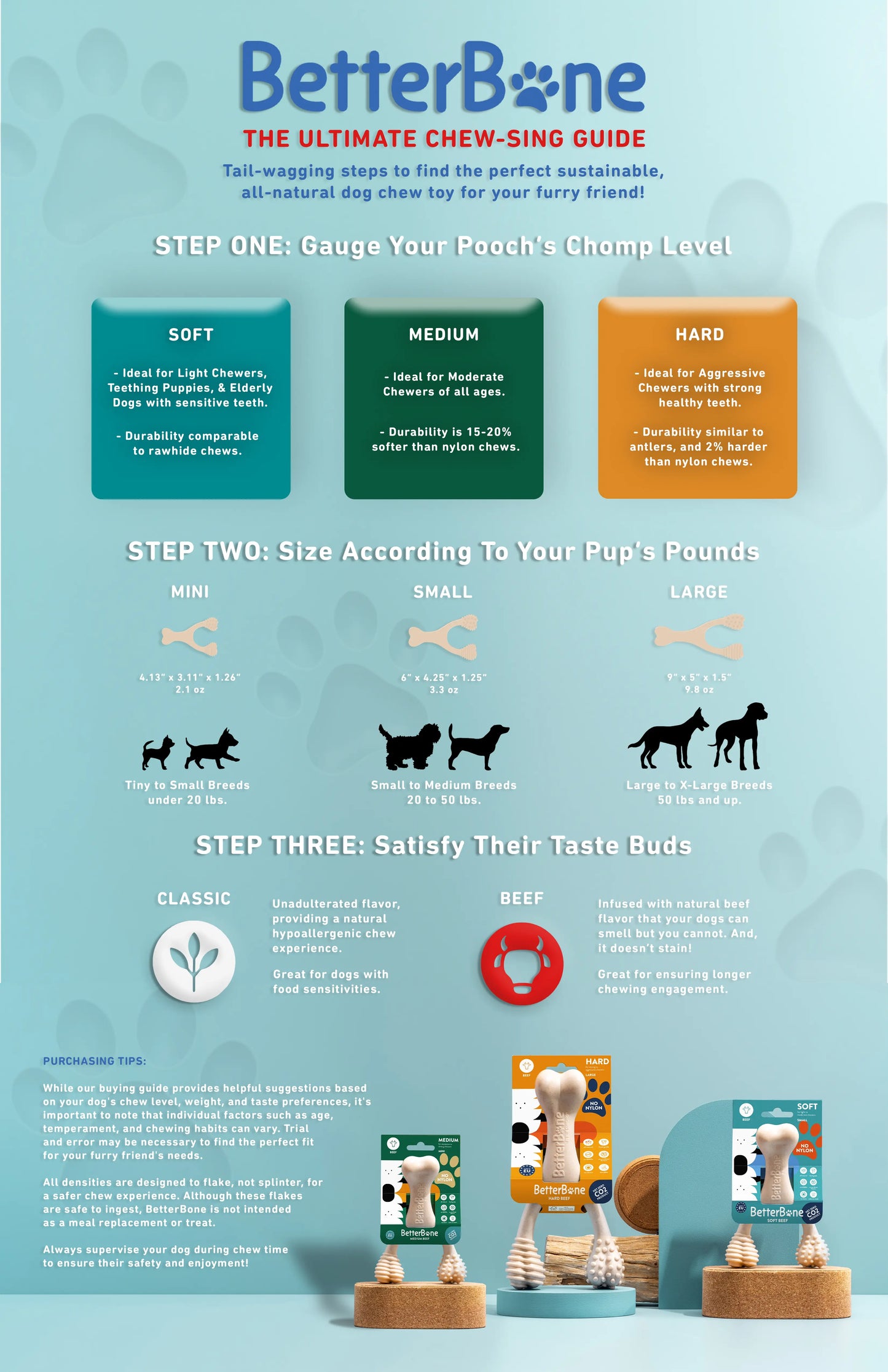 BetterBone HARD DURABLE CHEW TOY: Naturally Derived Ingredients, eco-friendly, and for the toughest chewers! BetterBone All Natural Eco-Friendly Dog Chews & Bones