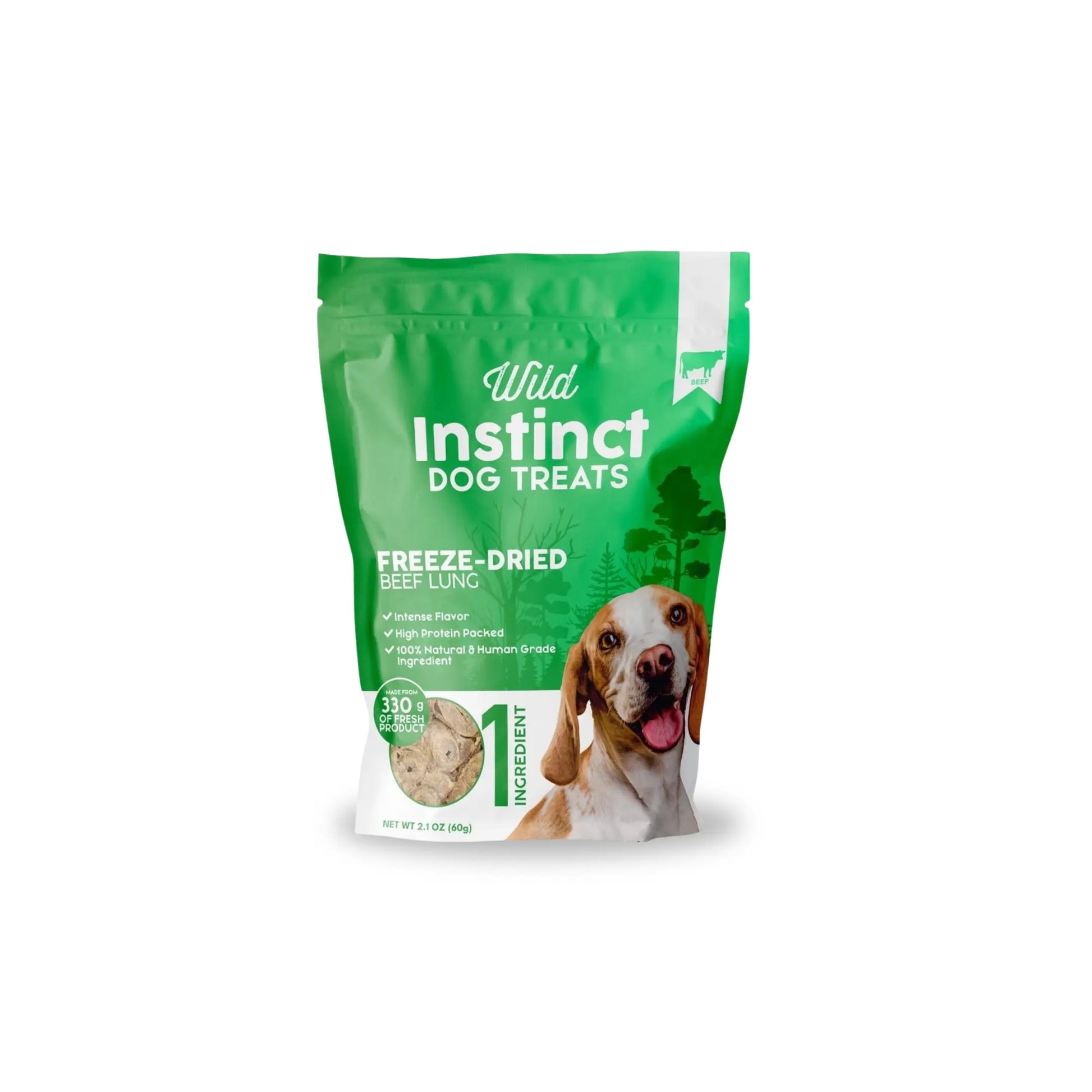 Freeze-Dried Beef Lung Dog Treats - A Crunchy Reward for Dogs Wild Instinct Pet