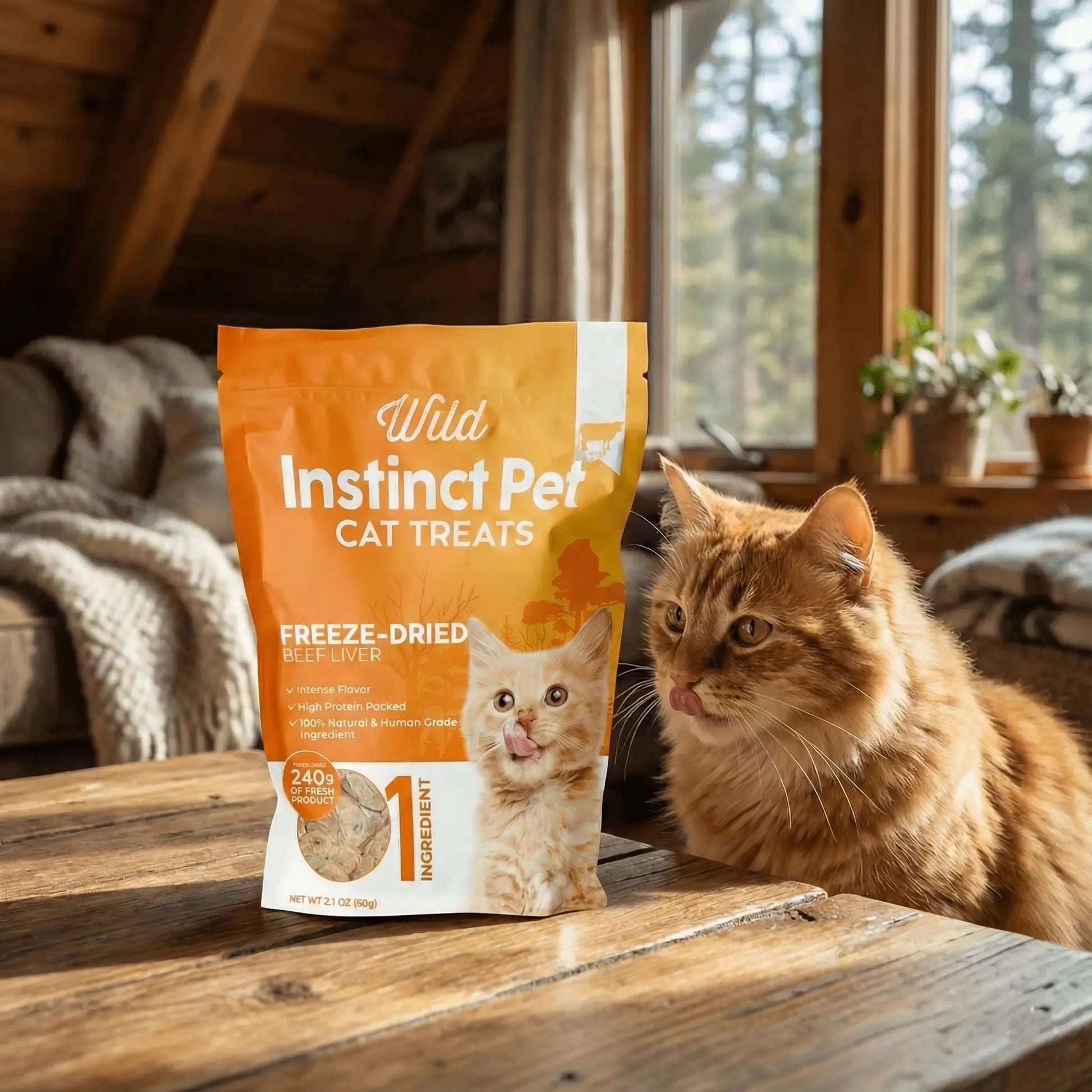 Freeze-Dried Beef Liver Cat Treats for Feline Health Wild Instinct Pet