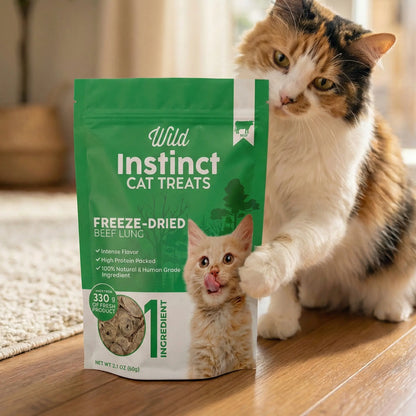 Freeze-Dried Beef Lung Treats for Cats - Protein-Rich Snacks Wild Instinct Pet