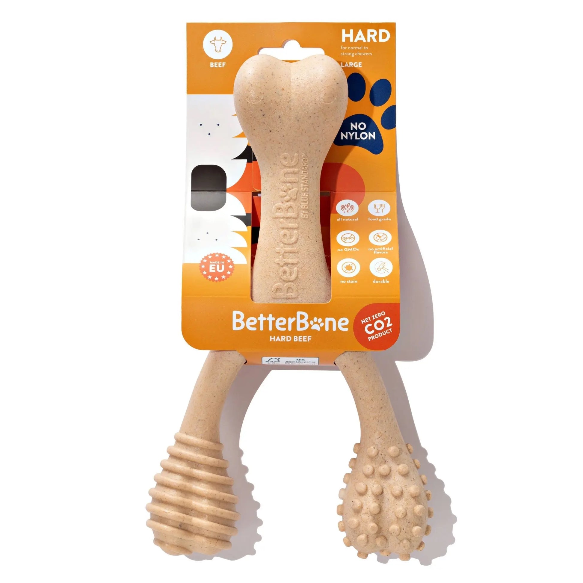 BetterBone HARD DURABLE CHEW TOY: Naturally Derived Ingredients, eco-friendly, and for the toughest chewers! BetterBone All Natural Eco-Friendly Dog Chews & Bones