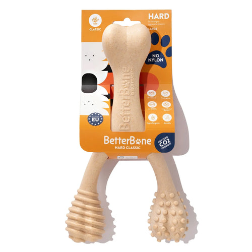 BetterBone HARD DURABLE CHEW TOY: Naturally Derived Ingredients, eco-friendly, and for the toughest chewers! BetterBone All Natural Eco-Friendly Dog Chews & Bones