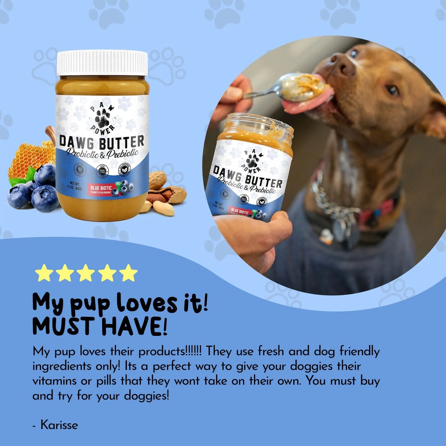 Dawg Butter Blue Biotic Paw Power Nutrition