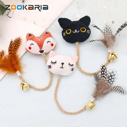 Funny Cat Toy with Feather, Bell, and Hemp Rope PurrBurr