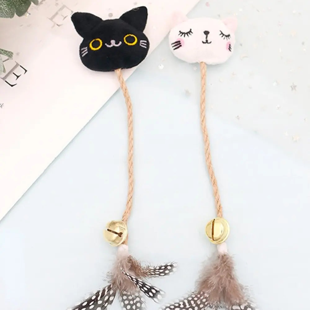 Funny Cat Toy with Feather, Bell, and Hemp Rope PurrBurr