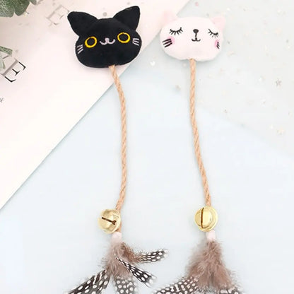 Funny Cat Toy with Feather, Bell, and Hemp Rope PurrBurr
