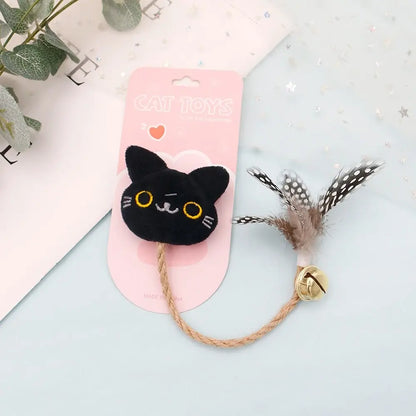 Funny Cat Toy with Feather, Bell, and Hemp Rope PurrBurr