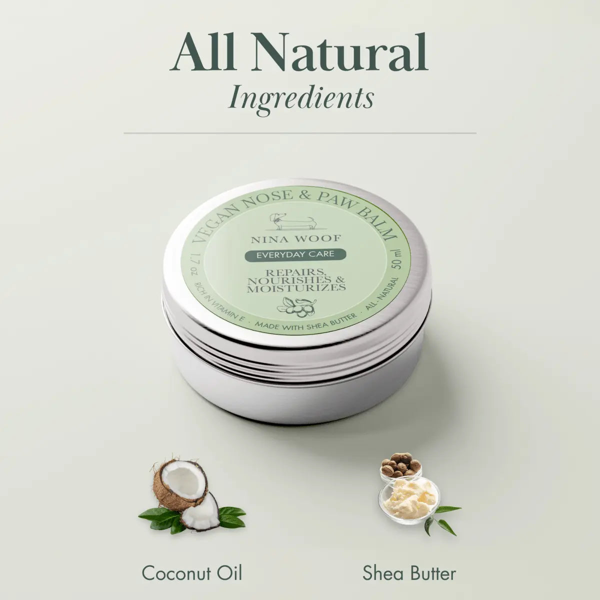 Dog Vegan Nose and Paw Balm for Healthy Paws Nina Woof