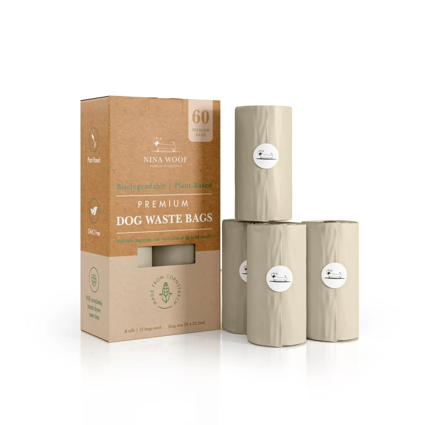 Waste Bags - Biodegradable and Compostable Nina Woof