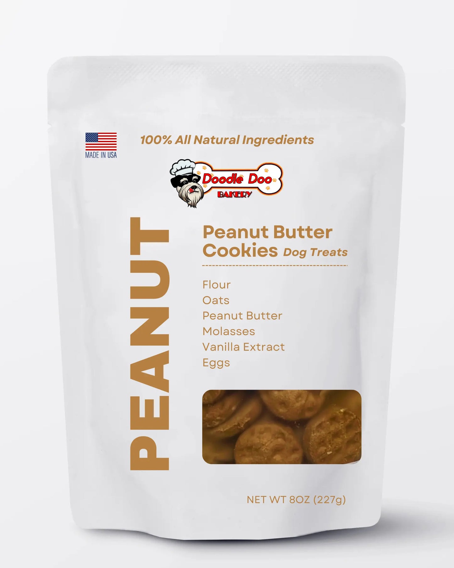 Homemade Dog Treats - 🥜 Peanut Butter Cookies Treat 1/2lb Doodle Doo Bakery