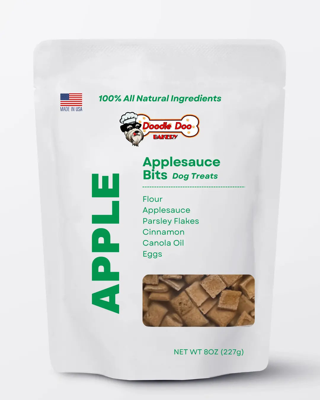 Homemade Dog Treats -🍏 Apple Bits Dog Biscuits 1/2 lb. Doodle Doo Bakery