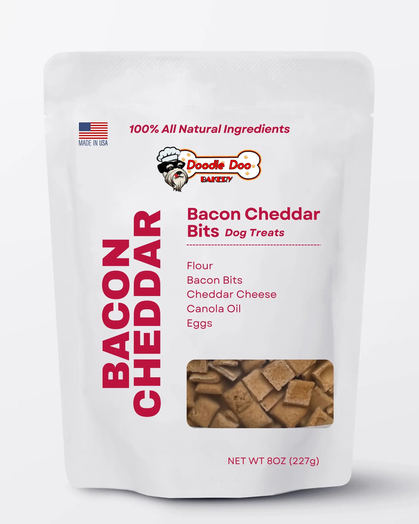 Homemade Dog Treats - 🥓 Bacon Cheddar Bits Treat 1/2lb Doodle Doo Bakery