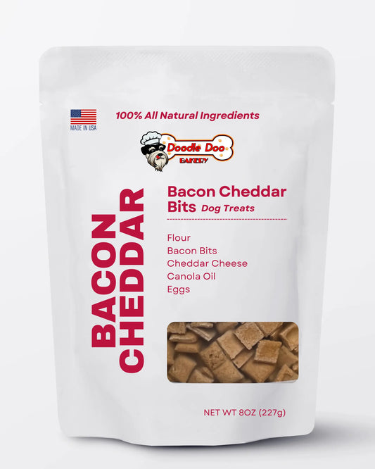 Homemade Dog Treats - 🥓 Bacon Cheddar Bits Treat 1/2lb Doodle Doo Bakery