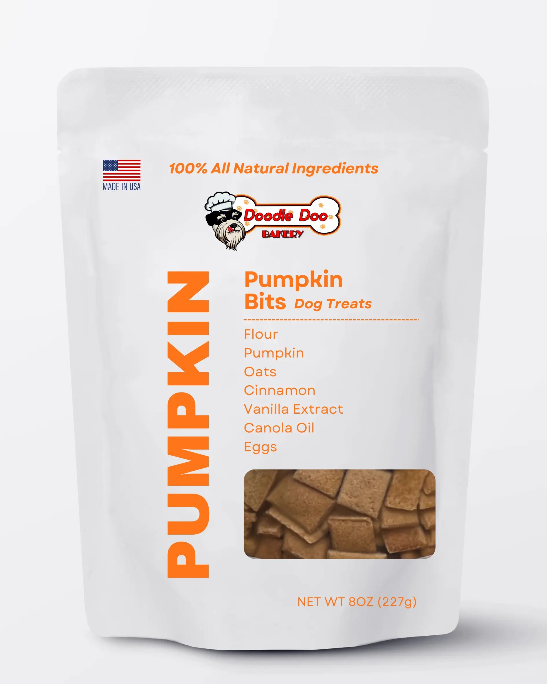 Homemade Dog Treats - 🎃 Pumpkin Bits Dog Biscuits 1/2lb Doodle Doo Bakery