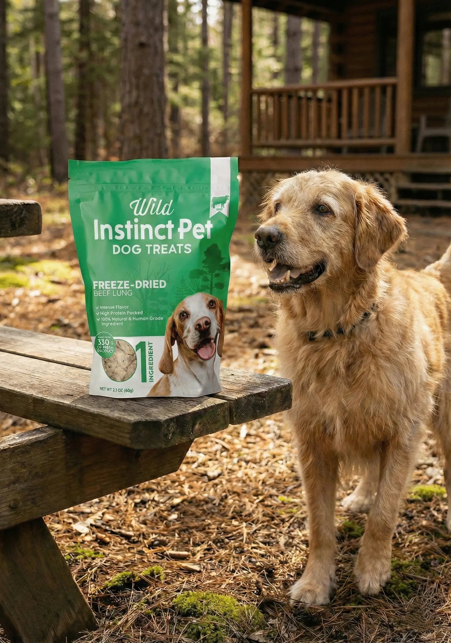 Freeze-Dried Beef Lung Dog Treats - A Crunchy Reward for Dogs Wild Instinct Pet